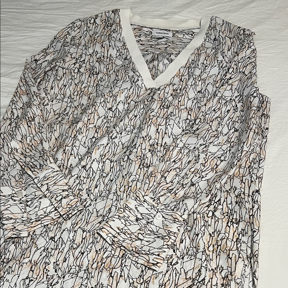 Nordstrom White and Black Patterned Tunic